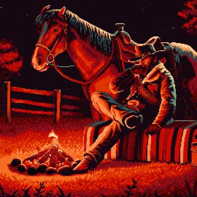 Outlaws till the end. Pixel art by me
