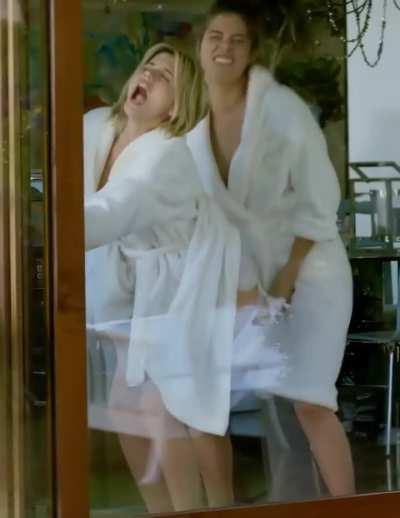 Ana de Armas and Lorenza Izzo in Knock Knock, 2015