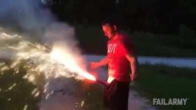 playing with fireworks