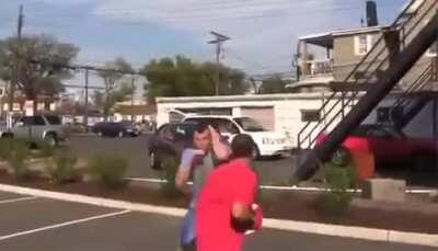 Boxer challenges random people to try and hit him