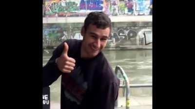 I edited out the bottle throws, now he's just happy to see you