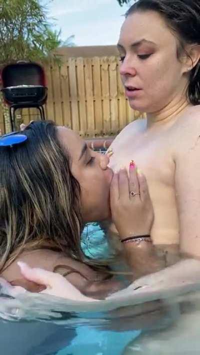 We went skinny dipping together and it turned into a pool party