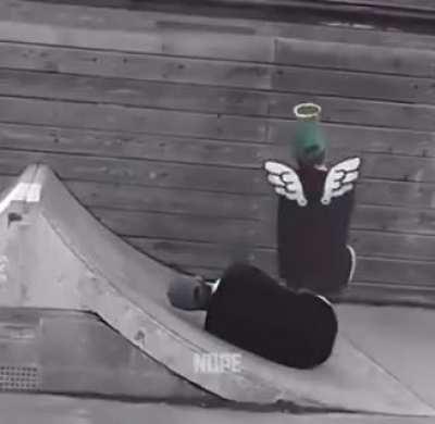 When a skateboard trick goes wrong