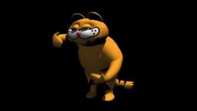 garfield bailando happy