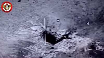 Iraqi f16 bombing isis militants and positions ( caves in the mountains of adaya) probably around 2015-2018