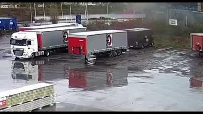 The incredible moment Belgian footballer Sofian Kiyine's car flies through the air, crashing through a gymnasium wall. Luckily, he’s still alive.