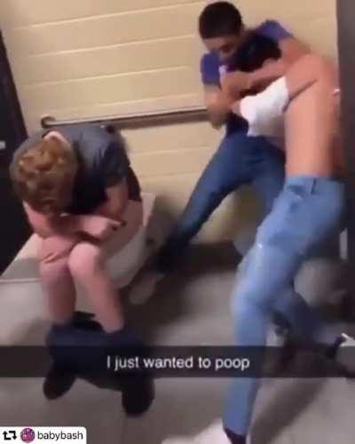 Just a casual bathroom brawl