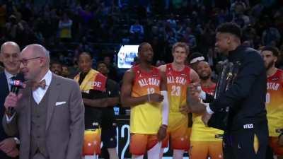 [Highlight] Giannis on winning his first All Star Game as captain: 