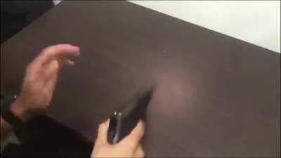 Mista can't won the fight without shooting himself