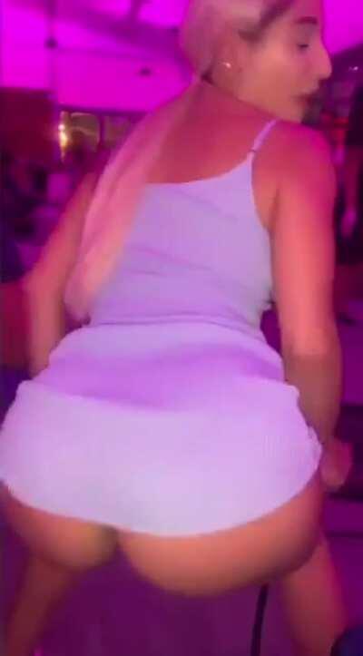 Too big to stay in her dress