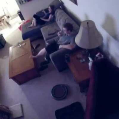 Knocked it right before he could drink