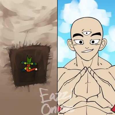 Tien absolves Cell if his sins. By EazziOnline.