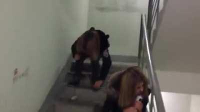 Idk what they were doing. Sniffing paint?