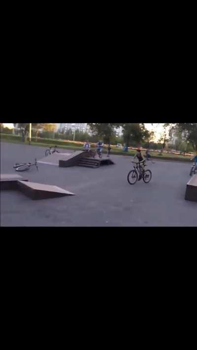 Doing bike stunts without proper protections