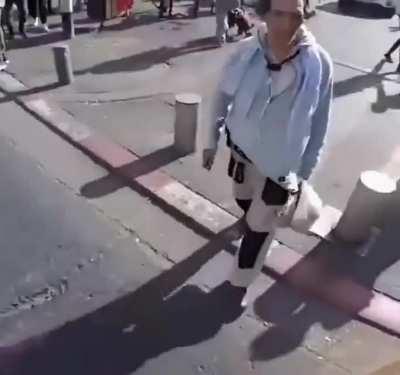 To threaten the guy.