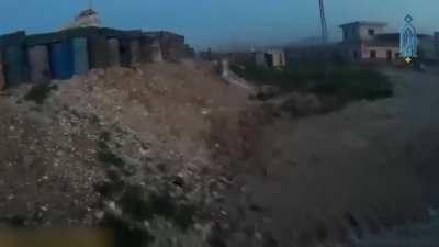 GoPro footage from HTS assault on regime positions in N. Hama. 21st of March, 2017