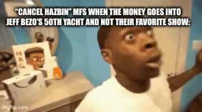 Every time I see one of those “cancel Hazbin and give the budget to Invincible” posts: