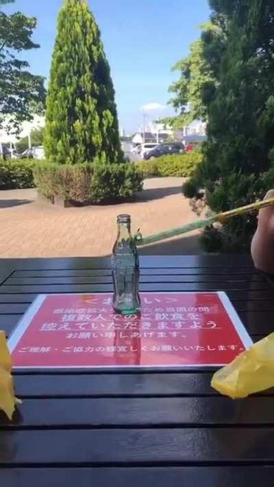 To knock over a bottle.