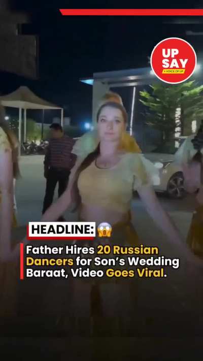 Father honors Daughter-in-Law with 20 white lady dancers