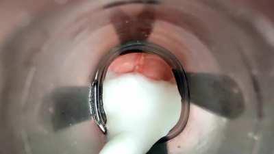 Cum monster invades 90s music video set