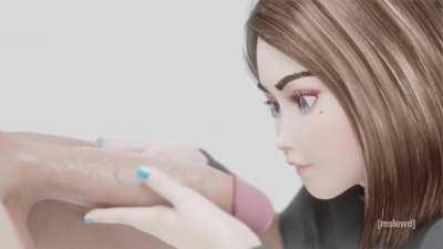 Sam gives a blowjob and gets face-fucked (mslewd)