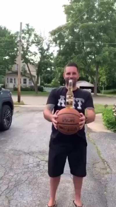 Let’s do the bottle in the ball challenge!