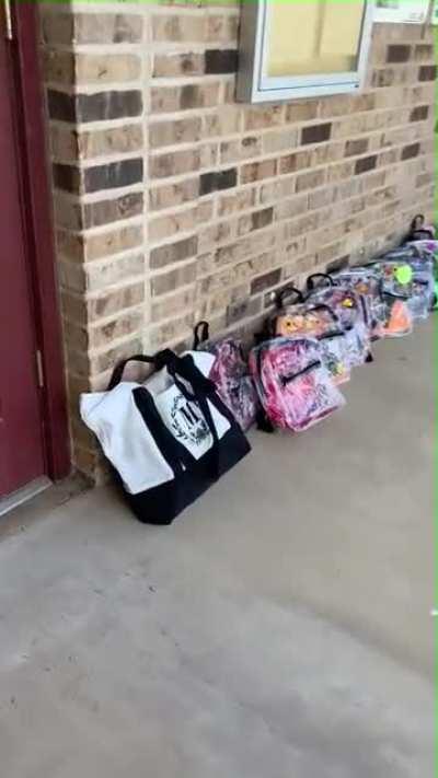 Parents of Uvalde victims are currently camping outside the school district's office demanding action. They have been out there for 180 hours already. They placed outside the front doors 19 children’s backpacks and two teachers totes, to make sure adminis