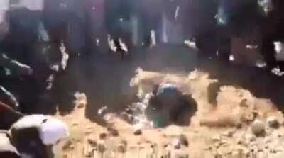 Woman being stoned to death in an Islamic country