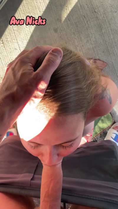 You think hubby will be jealous I let a bull from Costco fuck me in the parking lot?