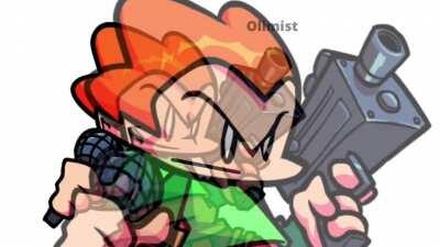 Boyfriend turns into a trumpet and proceeds to annoy Pico 64