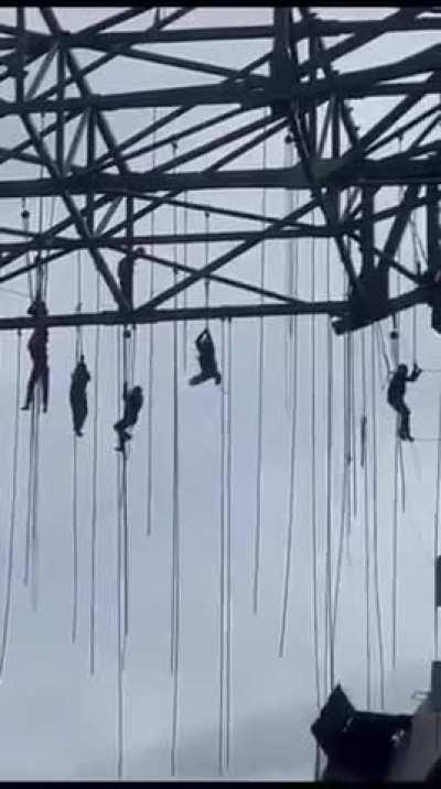 New high rise building collapses leaving workers dangling 500ft in the air 😳
