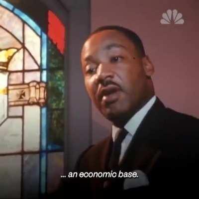 Dr. King brilliantly explains the additional and cruel obstacles forced upon Black Americans versus the many opportunities are afforded to white European immigrants.