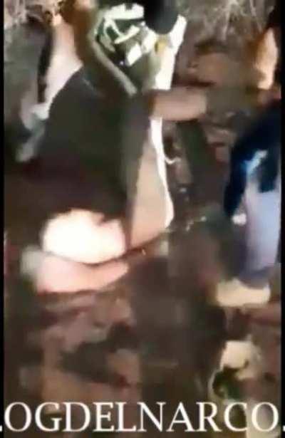 Cuts off his leg with a super sharp knife, then hits him with the leg.