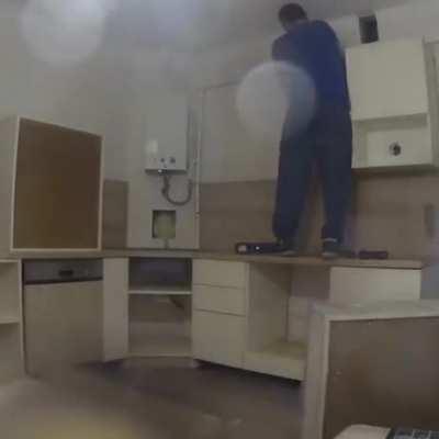 WCGW while drilling the wall.