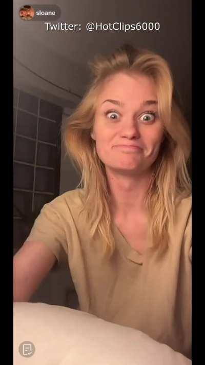 Embarrased Blonde accidental flash