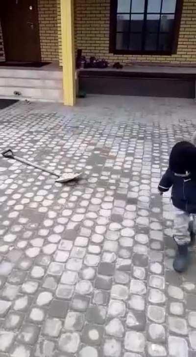 The boy and his shovel