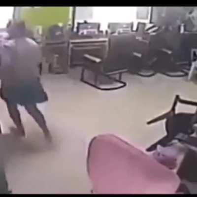 Snake attacks the guy at the internet cafe