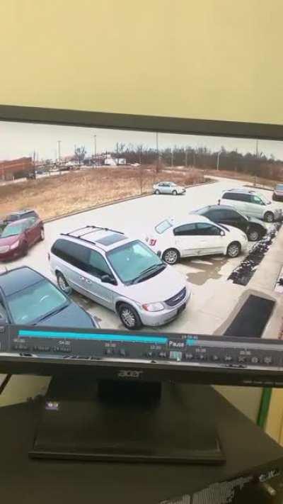 They use the gas instead of the brake, then hit almost all of the cars in the parking lot