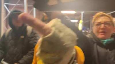 Protesting against Nazis outside the New York Young Republicans Club Gala in Manhattan Saturday night