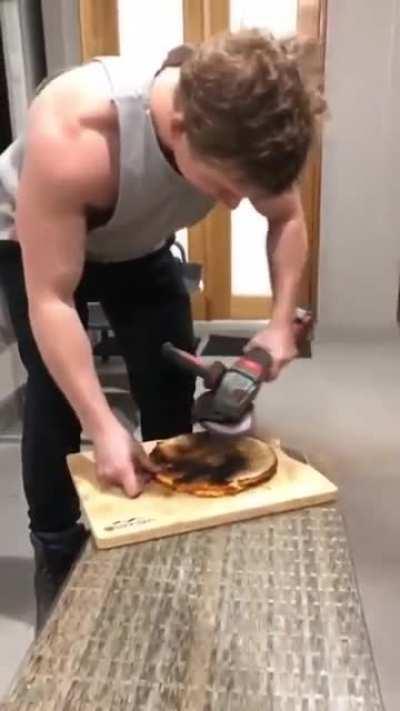 It ain't stupid if it works, and damned if I'm throwing out a perfectly good pizza!