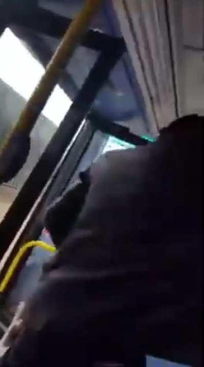 Angry man has a meltdown on the London bus