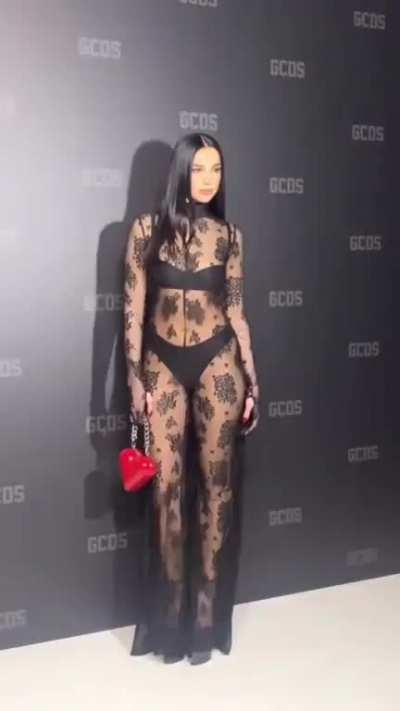 Dua at the GCDS fashion show in Milan