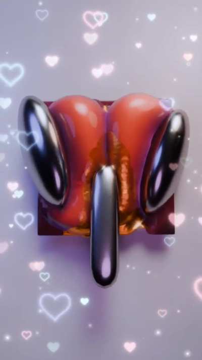 a simulation of a cyber rod plumbing gold viscous by penetrating a ripe rubber synth node