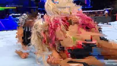 Sexy submission hold with Alexa's cute little tight ass on complete display, sitting on top of Charlotte