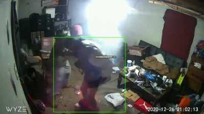 WCGW standing next to a portable heater