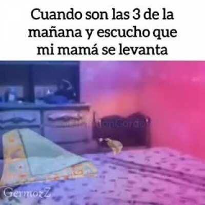 Cuando son las 3 mañana y escucho que mi mamá se levanta