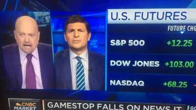 LMAO Cramer was positive about GME on CNBC just now, talked about the positive finances and growth etc. They started to talk about the $175 price target and slating how bad Boomer Sherman is. They then cut him off to stop him praising GME any more.