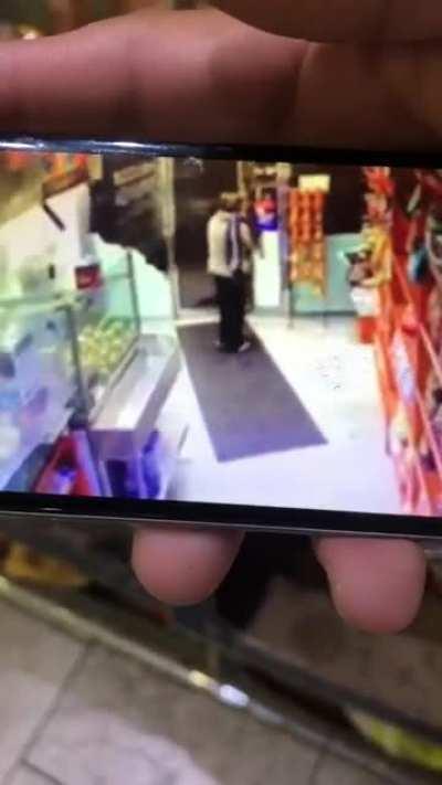 This lady straight up STOLE the beloved store kitty in the Bronx. Sorry for the potato quality.