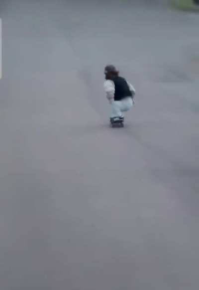 WCGW skateboarding a hill with no pads