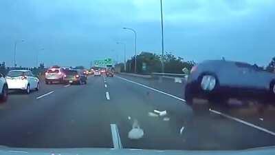 Don't be stupid changing lanes last minute!